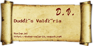 Dudás Valéria névjegykártya